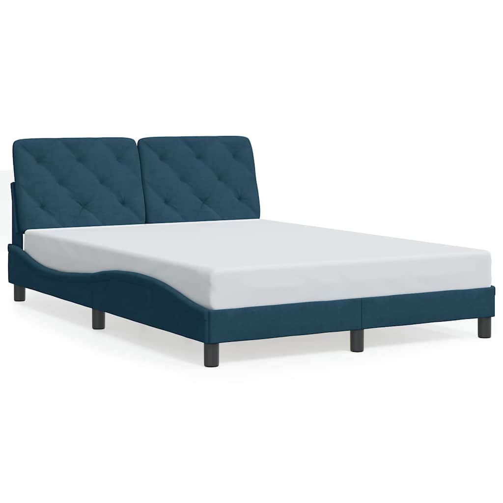 sengeramme uden madras 120x200 cm velour blå