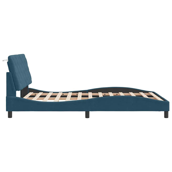 sengeramme uden madras 120x200 cm velour blå
