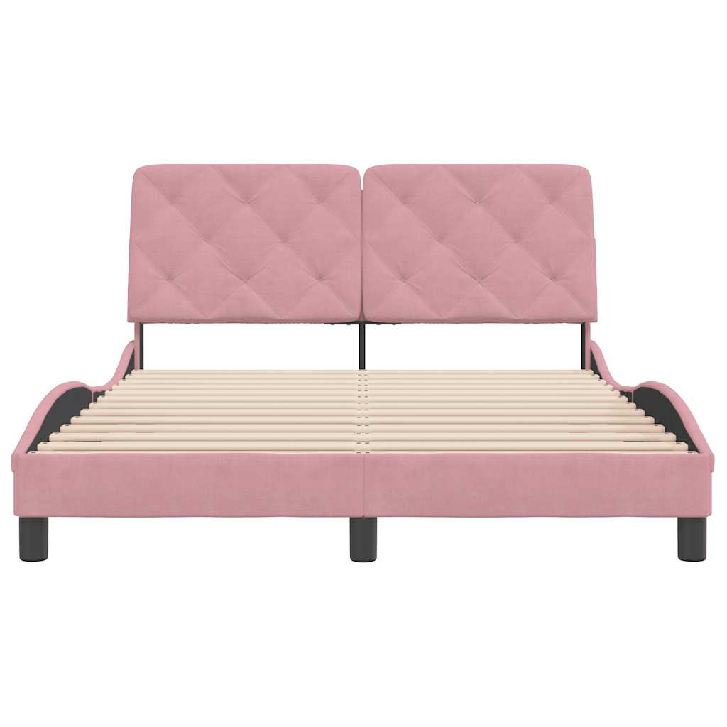 sengeramme uden madras 120x200 cm fløjl pink