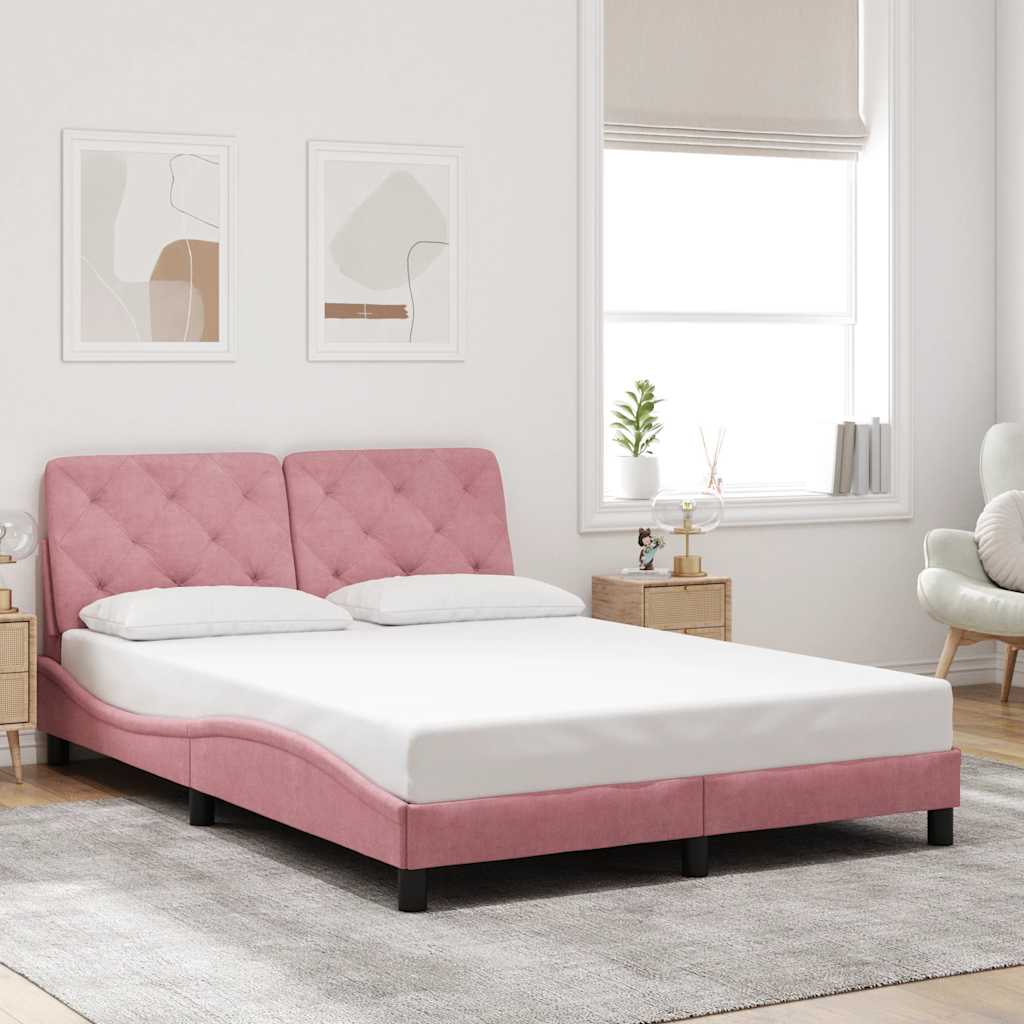 sengeramme uden madras 120x200 cm fløjl pink