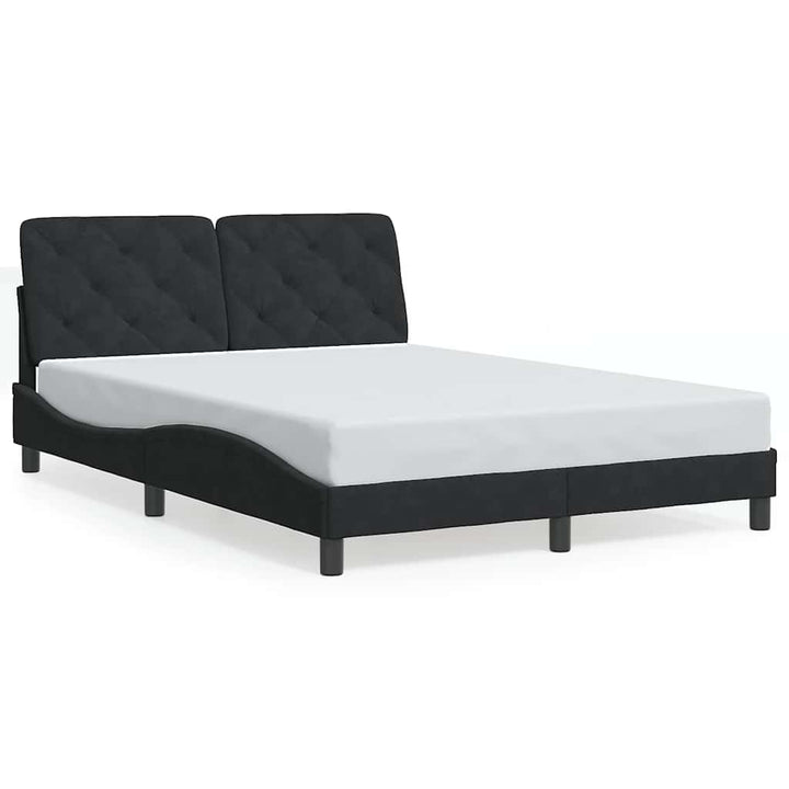 sengeramme uden madras Sort 140x190 cm Fløjl