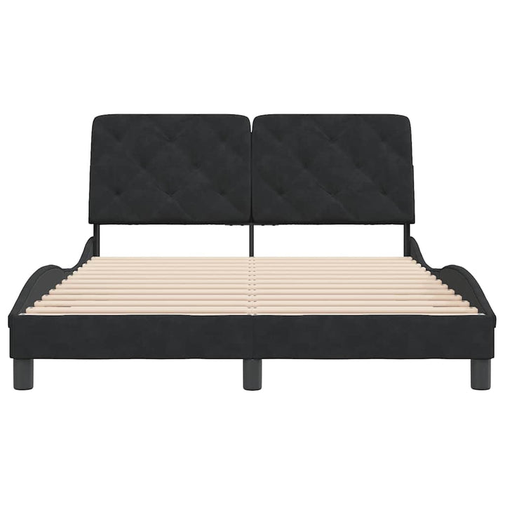 sengeramme uden madras Sort 140x190 cm Fløjl