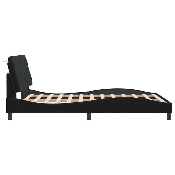 sengeramme uden madras Sort 140x190 cm Fløjl