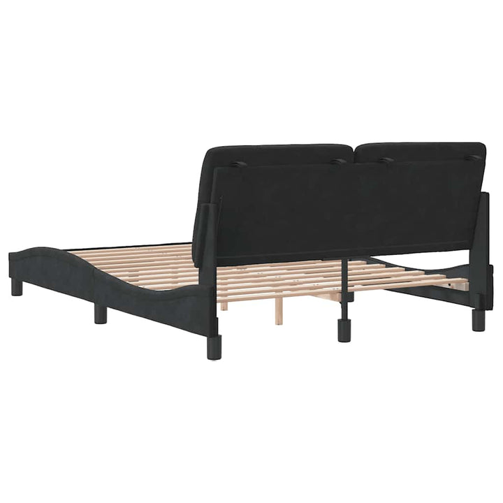sengeramme uden madras Sort 140x190 cm Fløjl