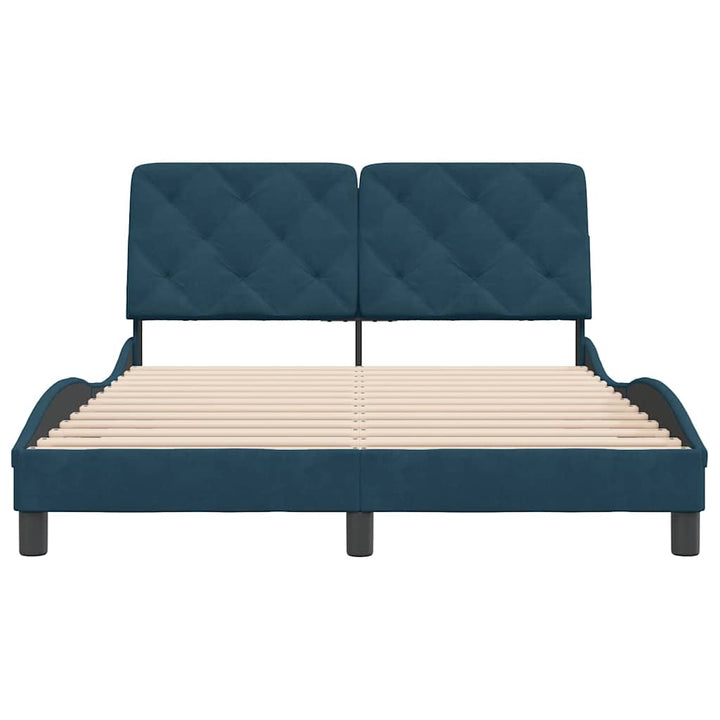 sengeramme uden madras 140x190 cm velour blå