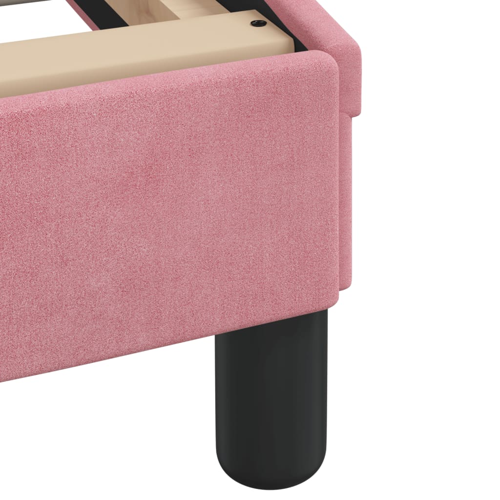sengeramme uden madras 140x190 cm fløjl pink