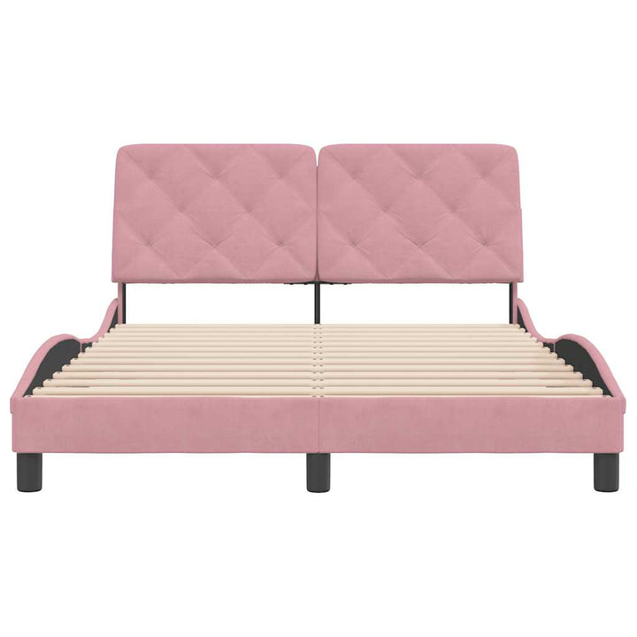 sengeramme uden madras 140x200 cm fløjl pink