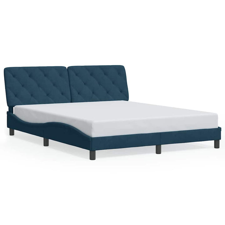 sengeramme uden madras 160x200 cm velour blå