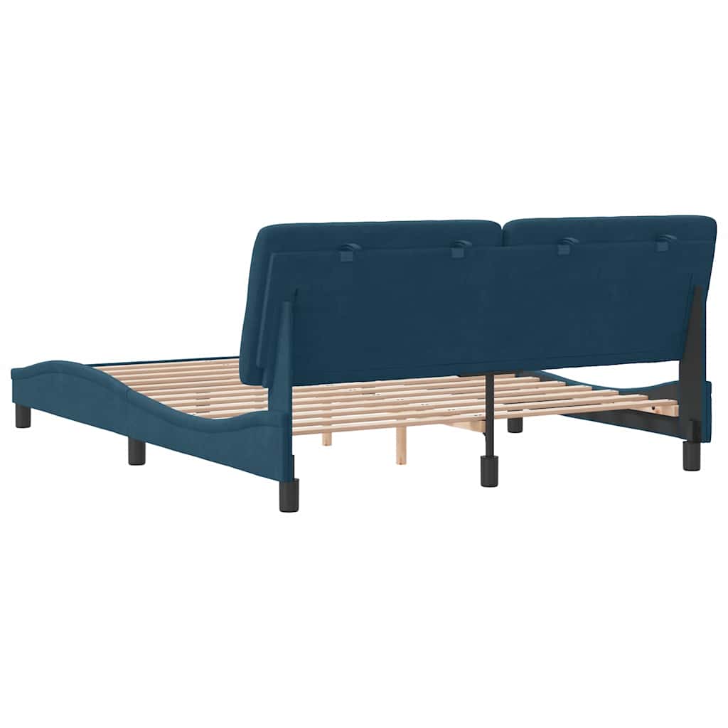 sengeramme uden madras 160x200 cm velour blå