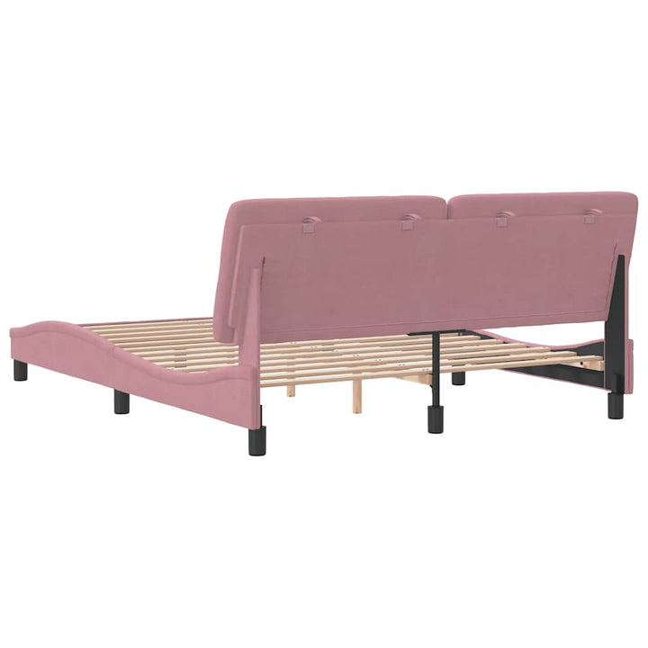 sengeramme uden madras 160x200 cm fløjl pink