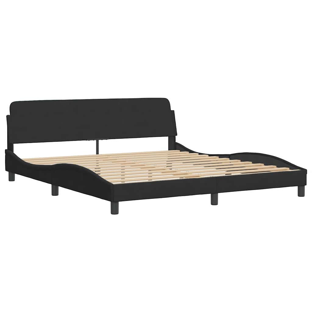 sengeramme uden madras Sort 180x200 cm Fløjl