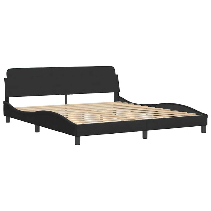 sengeramme uden madras Sort 180x200 cm Fløjl