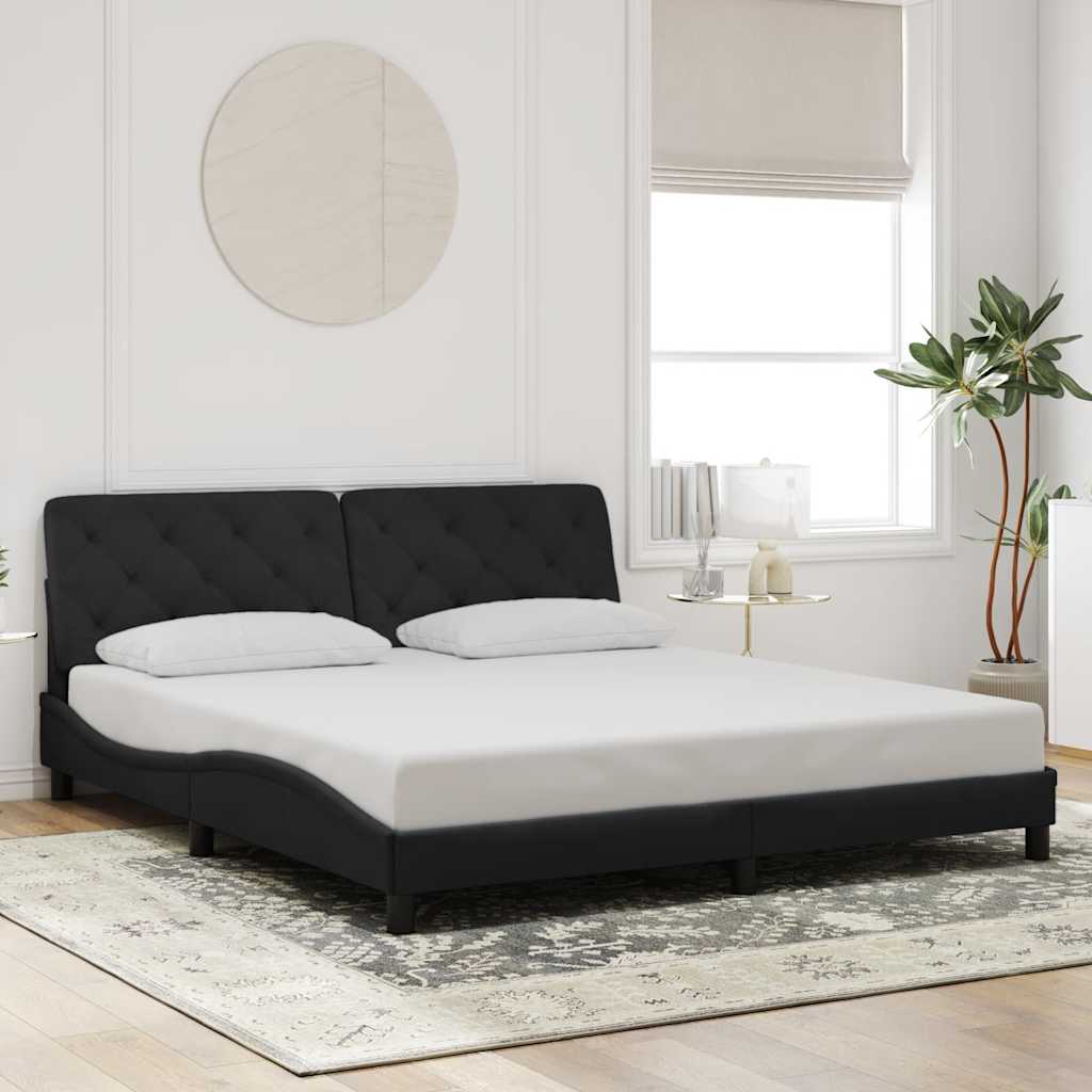 sengeramme uden madras Sort 180x200 cm Fløjl