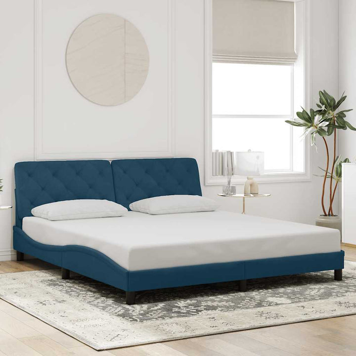 sengeramme uden madras 180x200 cm velour blå