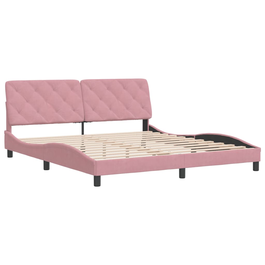 sengeramme uden madras 180x200 cm fløjl pink