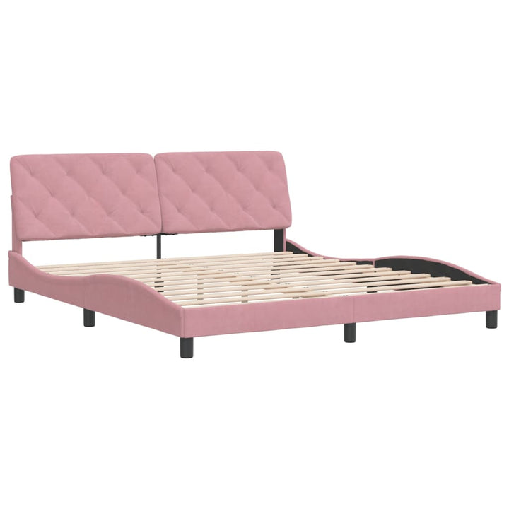 sengeramme uden madras 180x200 cm fløjl pink