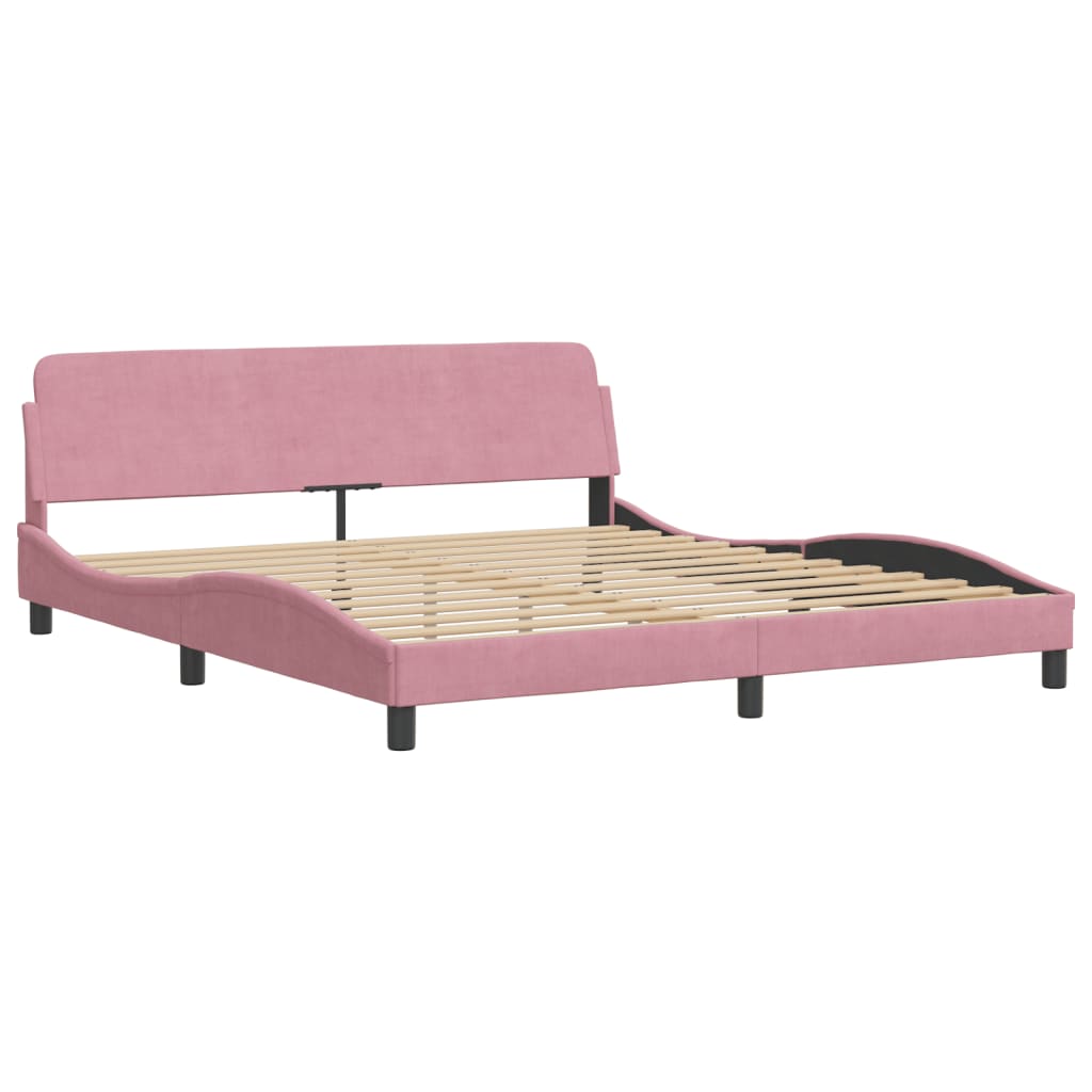 sengeramme uden madras 180x200 cm fløjl pink