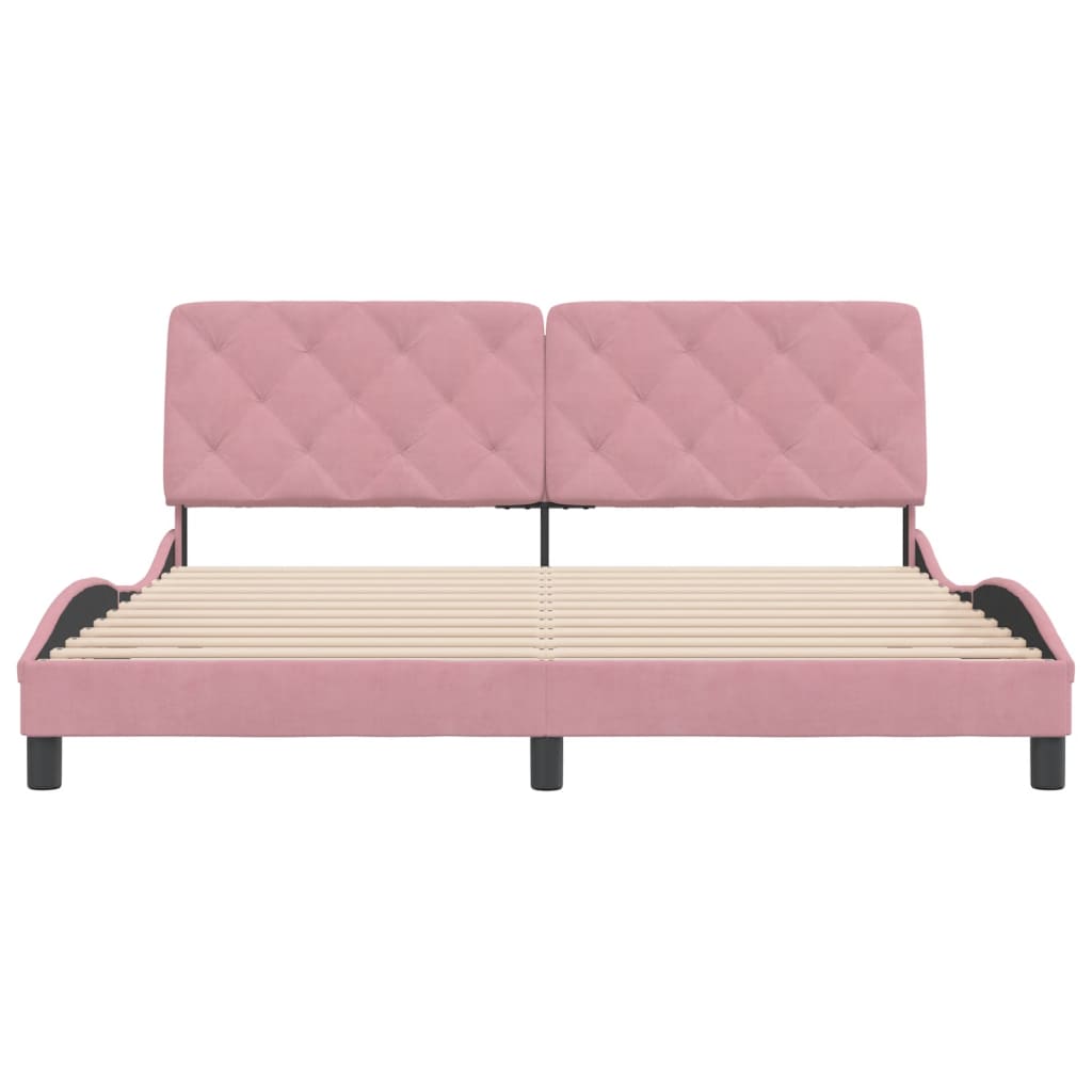 sengeramme uden madras 180x200 cm fløjl pink