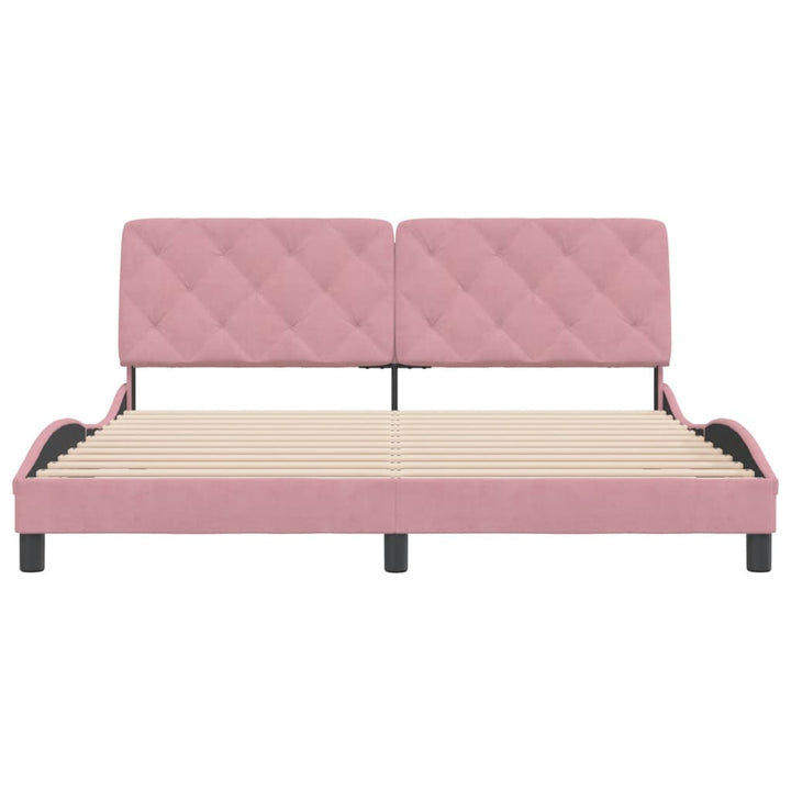 sengeramme uden madras 180x200 cm fløjl pink