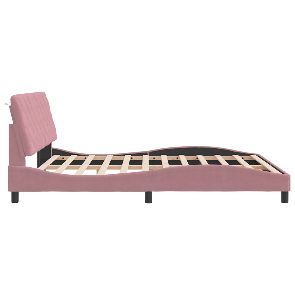 sengeramme uden madras 180x200 cm fløjl pink