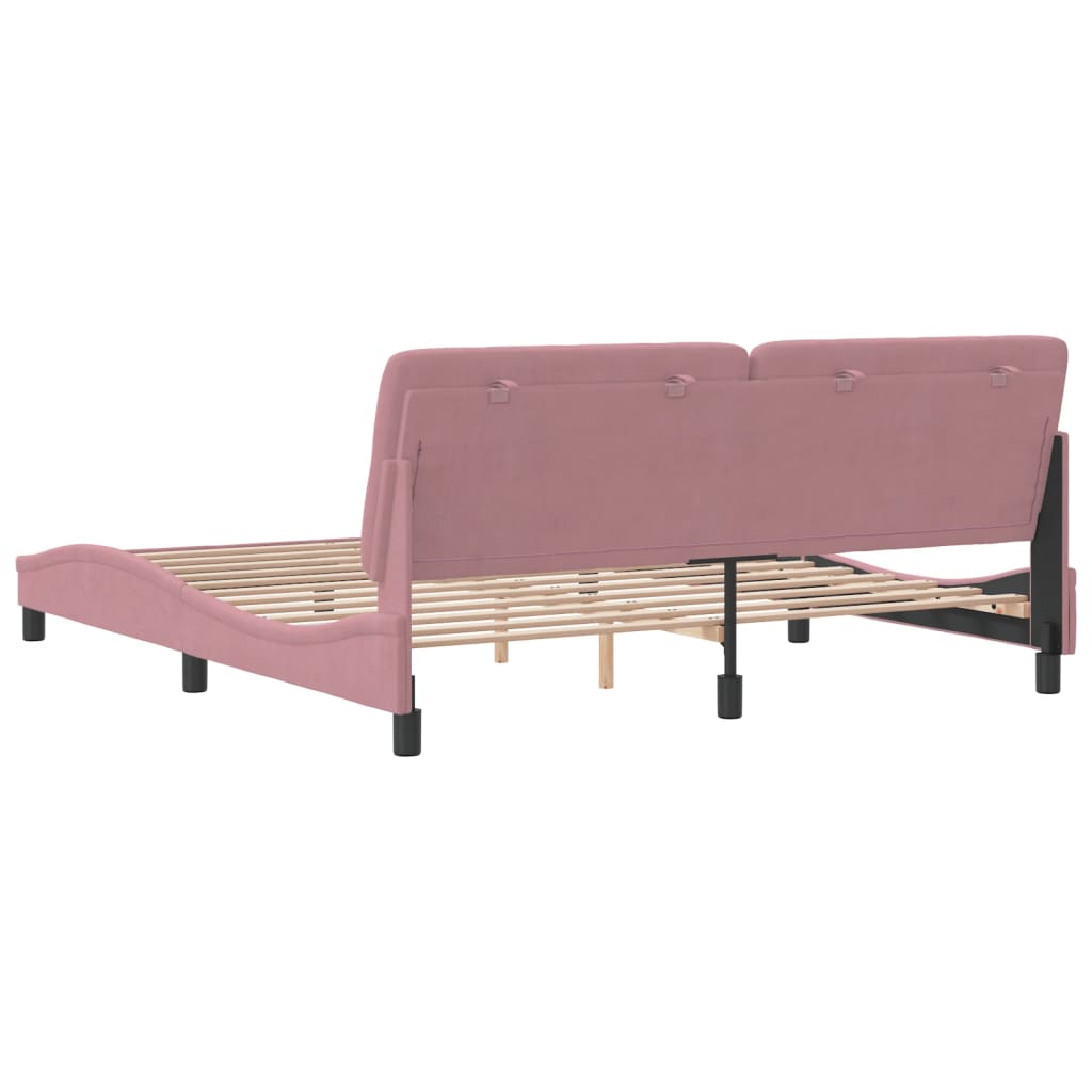 sengeramme uden madras 180x200 cm fløjl pink