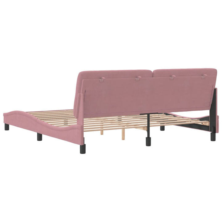 sengeramme uden madras 180x200 cm fløjl pink