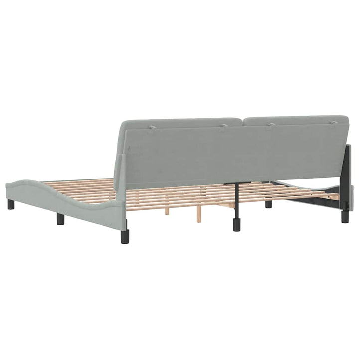 sengeramme uden madras Lysegrå 200x200 cm Fløjl