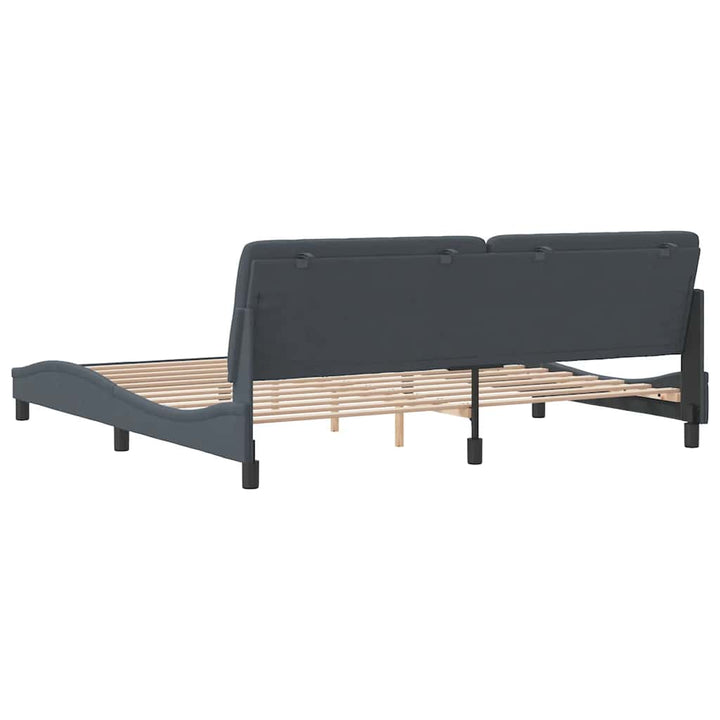 sengeramme uden madras Mørkegrå 200x200 cm Fløjl