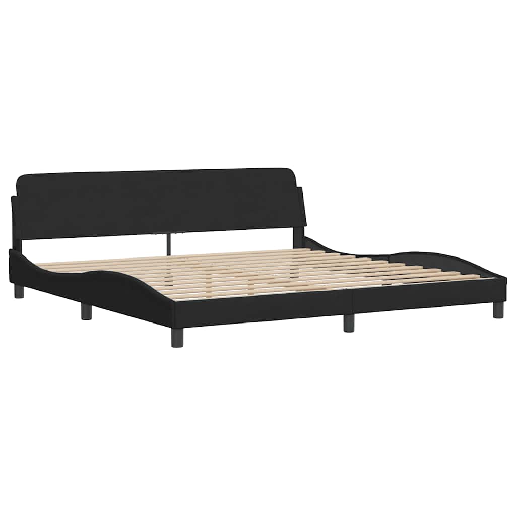 sengeramme uden madras Sort 200x200 cm Fløjl