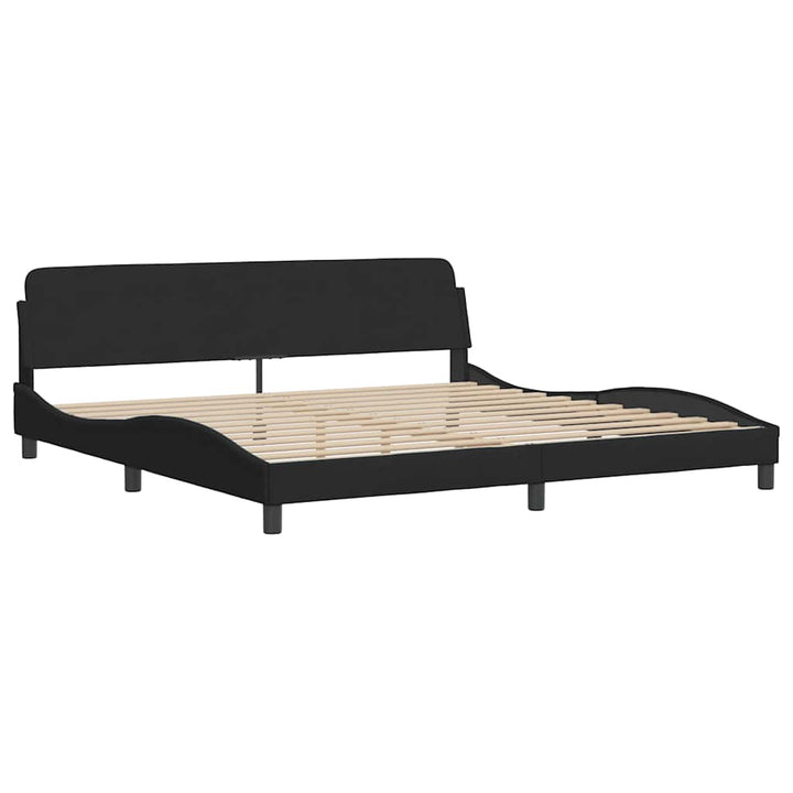 sengeramme uden madras Sort 200x200 cm Fløjl
