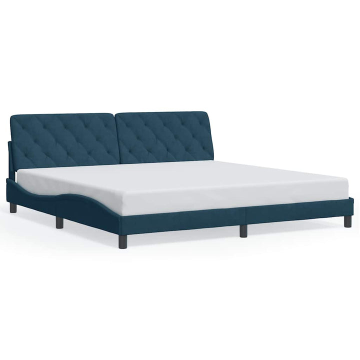 sengeramme uden madras 200x200 cm velour blå