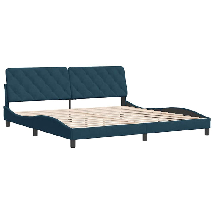 sengeramme uden madras 200x200 cm velour blå