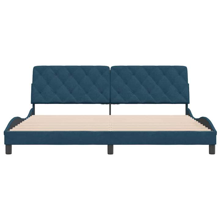 sengeramme uden madras 200x200 cm velour blå
