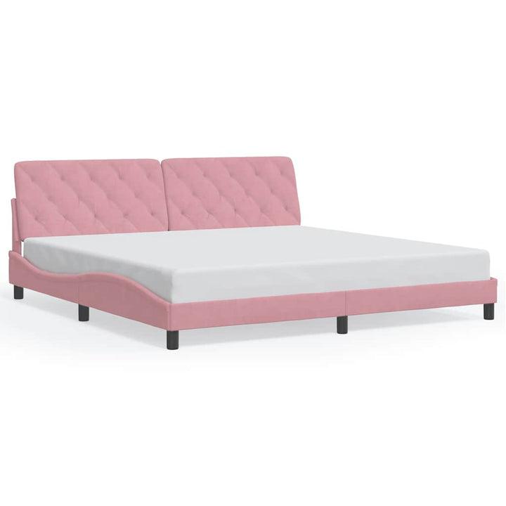 sengeramme uden madras 200x200 cm fløjl pink