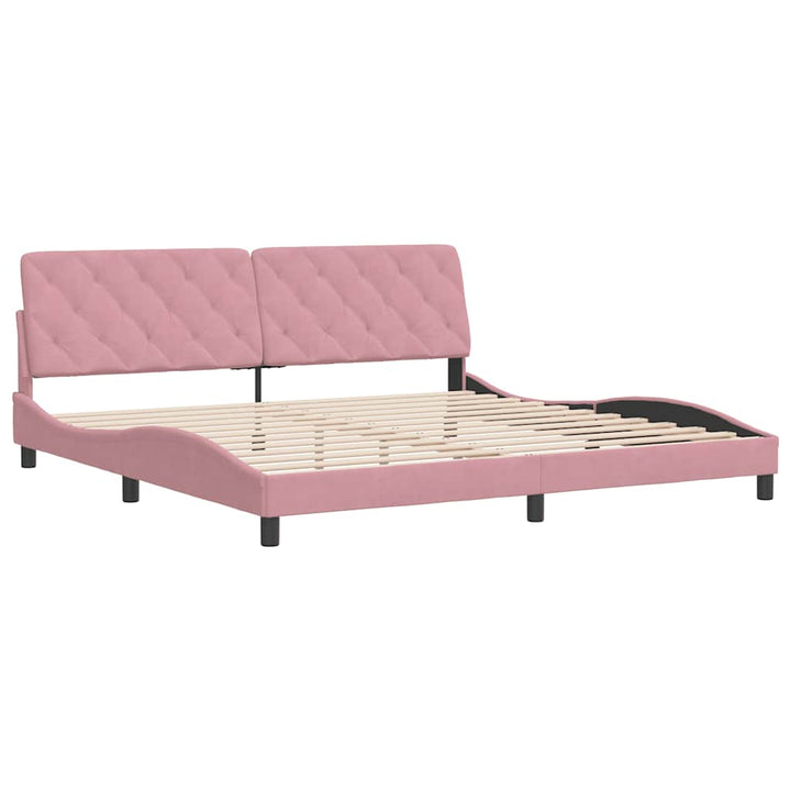 sengeramme uden madras 200x200 cm fløjl pink