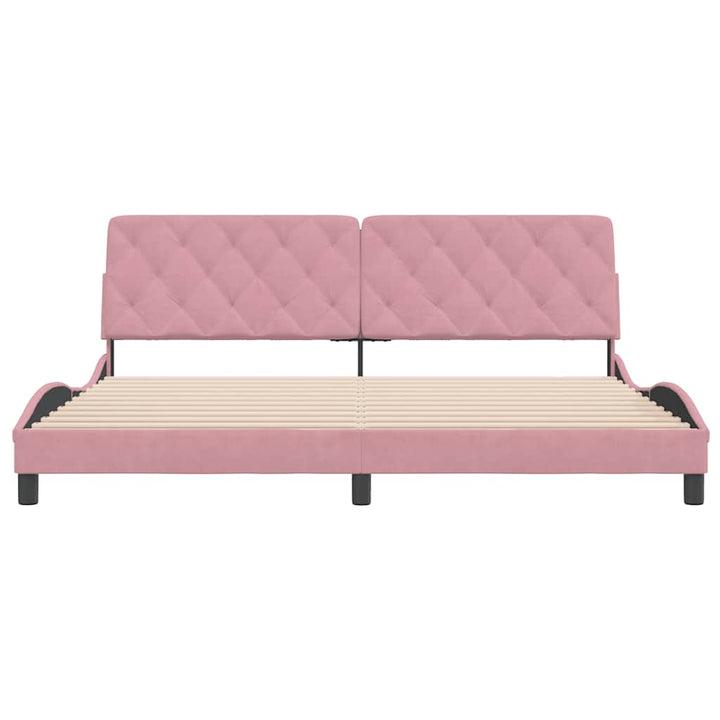 sengeramme uden madras 200x200 cm fløjl pink