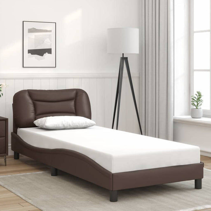 sengeramme uden madras Hvar 80x200 cm kunstlæder brun