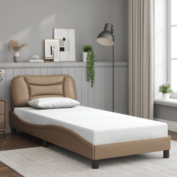 sengeramme uden madras Hvar 80x200 cm kunstlæder cappuccinofarvet