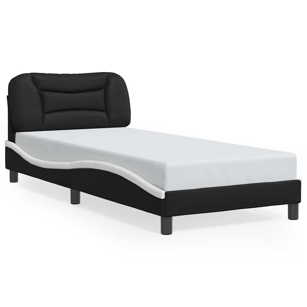 sengeramme uden madras Hvar 80x200 cm kunstlæder sort og hvid