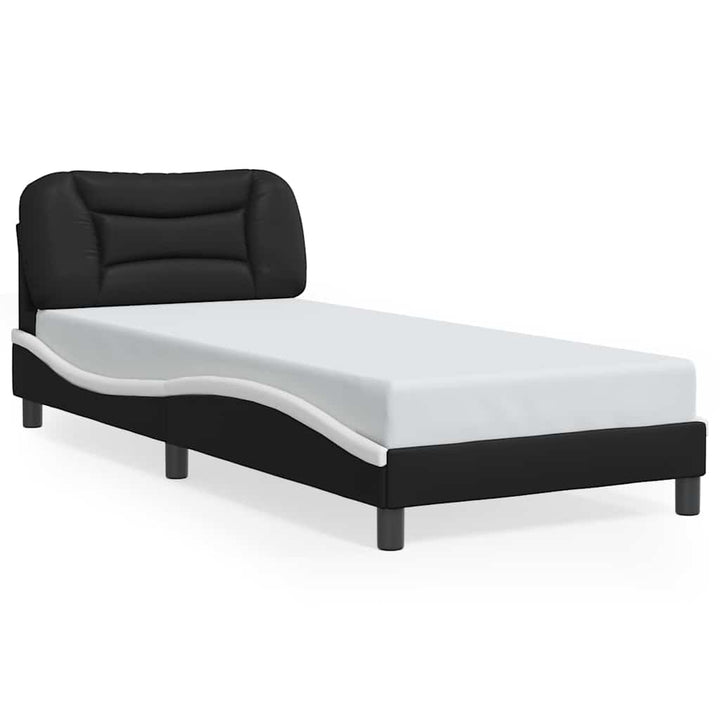 sengeramme uden madras Hvar 80x200 cm kunstlæder sort og hvid
