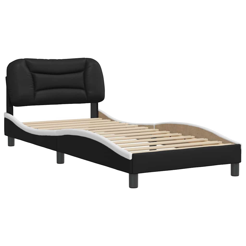 sengeramme uden madras Hvar 80x200 cm kunstlæder sort og hvid