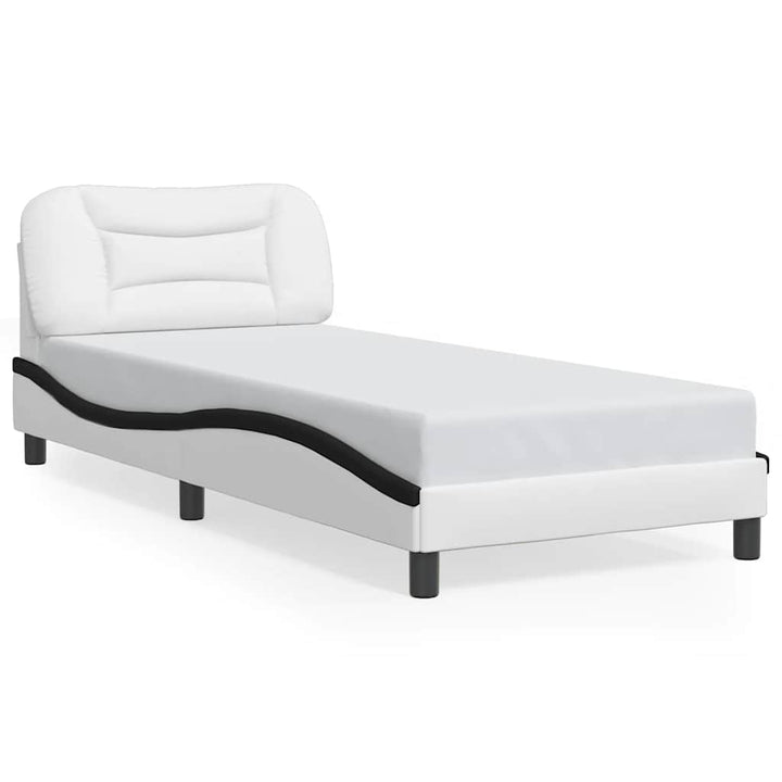 sengeramme uden madras Hvar 80x200 cm kunstlæder hvid og sort