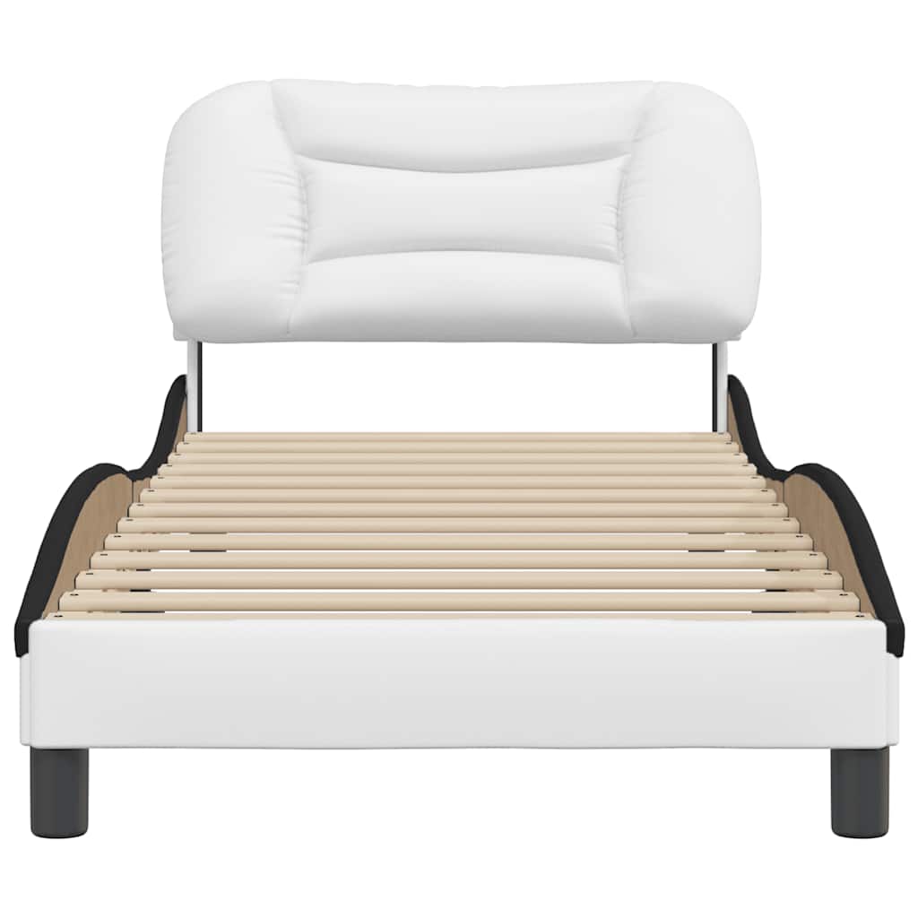 sengeramme uden madras Hvar 80x200 cm kunstlæder hvid og sort