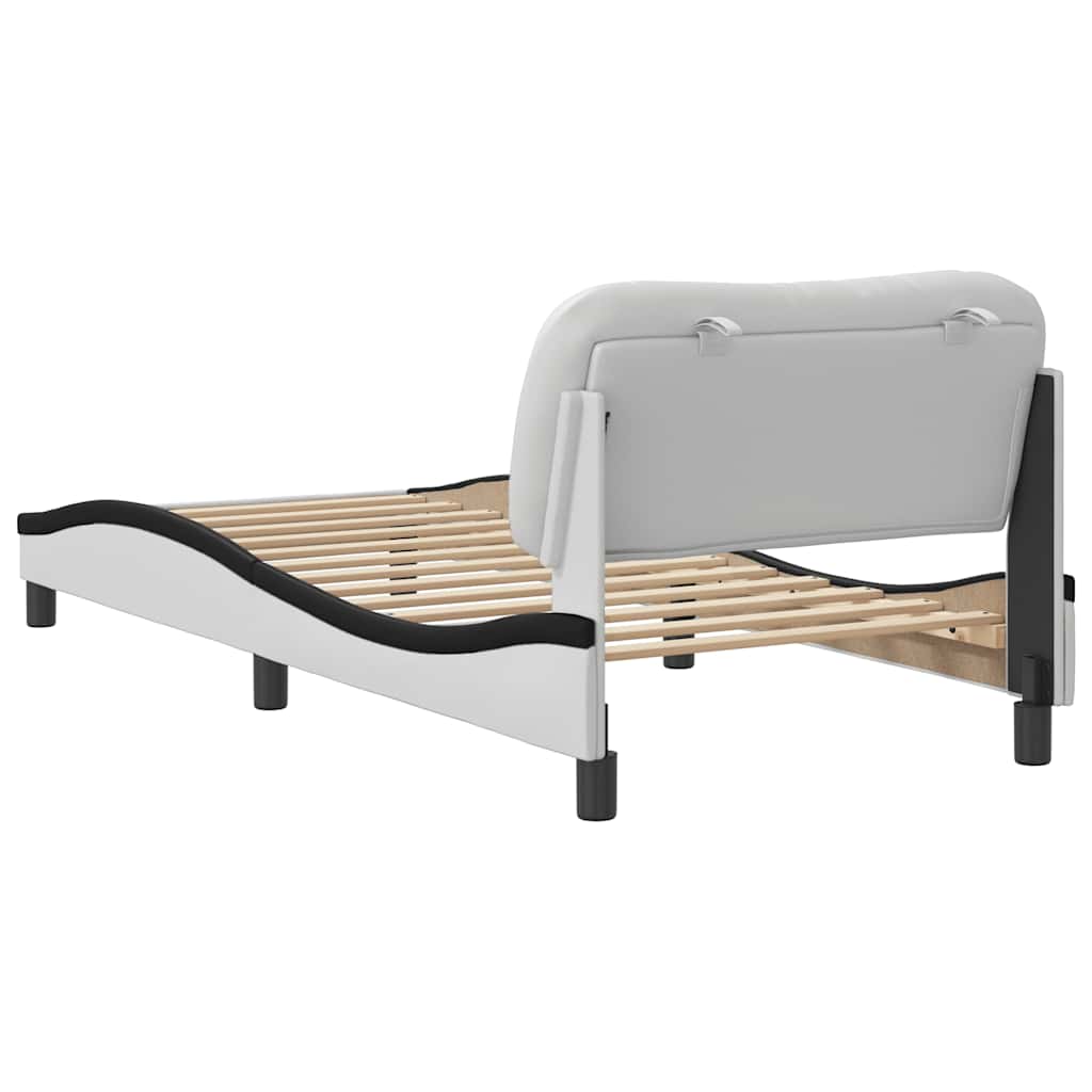 sengeramme uden madras Hvar 80x200 cm kunstlæder hvid og sort