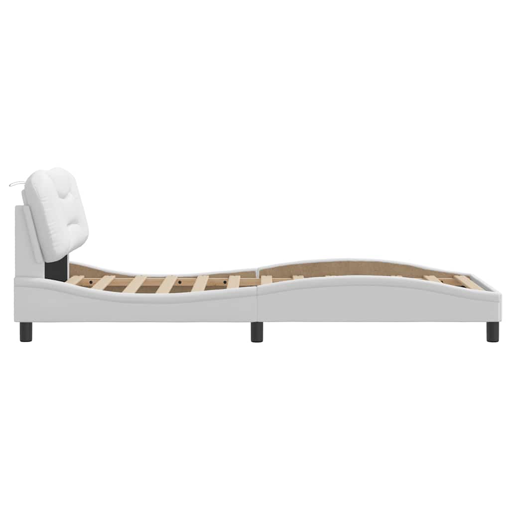 sengeramme uden madras Hvar 90x190 cm kunstlæder hvid