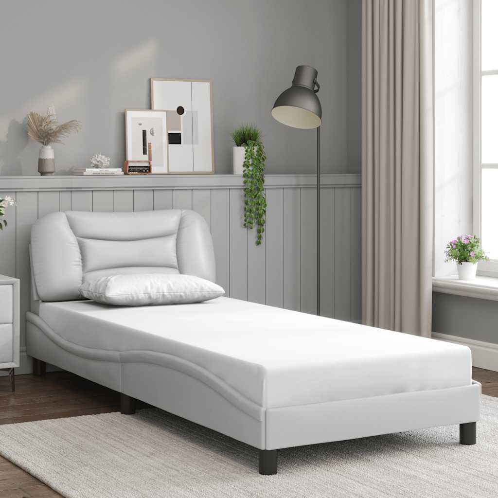 sengeramme uden madras Hvar 90x190 cm kunstlæder hvid