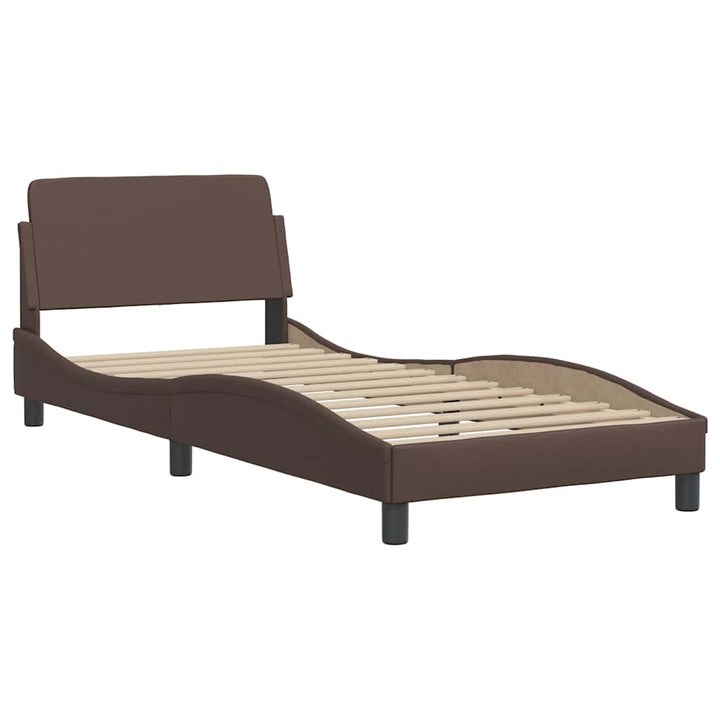 sengeramme uden madras Hvar 90x190 cm kunstlæder brun