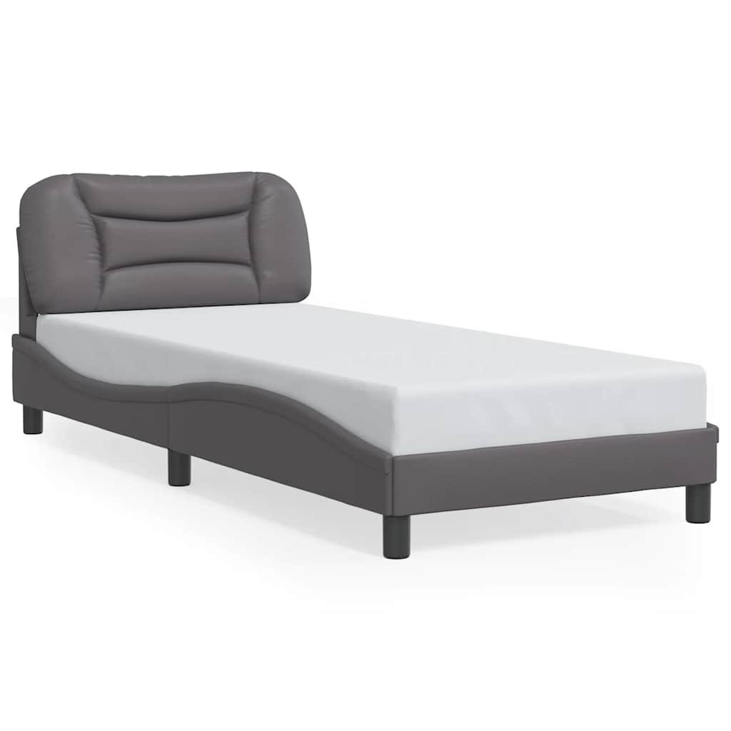 sengeramme uden madras Hvar 90x190 cm kunstlæder grå