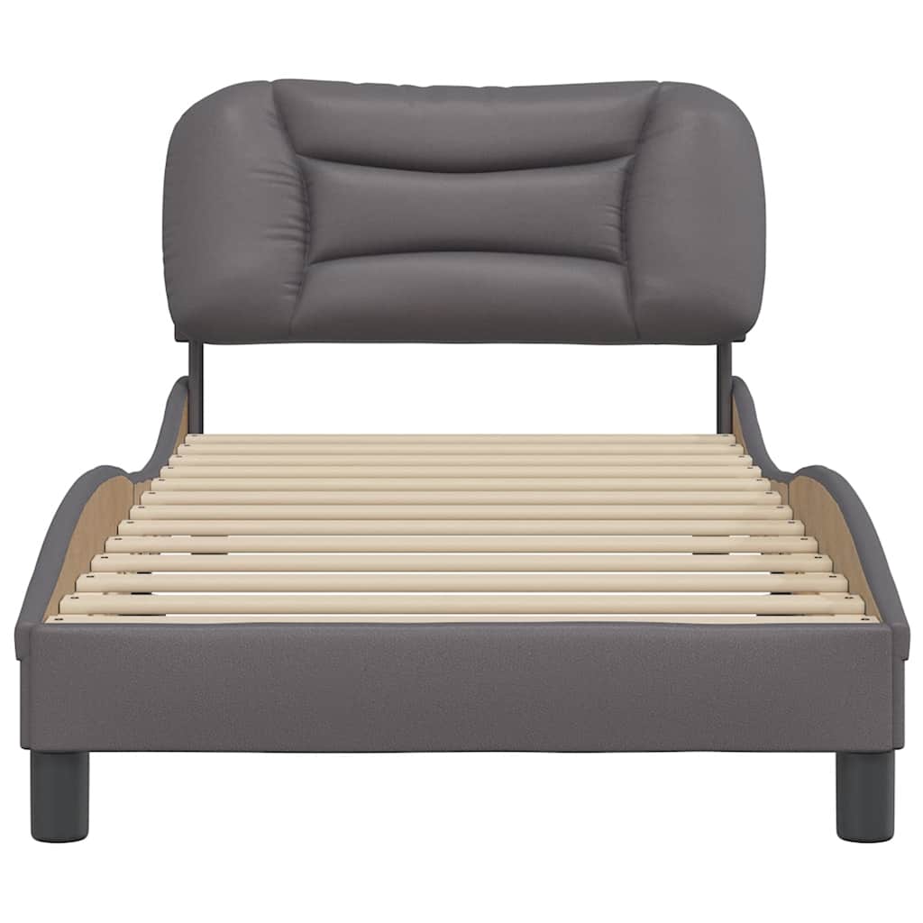 sengeramme uden madras Hvar 90x190 cm kunstlæder grå