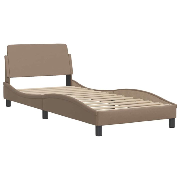 sengeramme uden madras Hvar 90x190 cm kunstlæder cappuccinofarvet